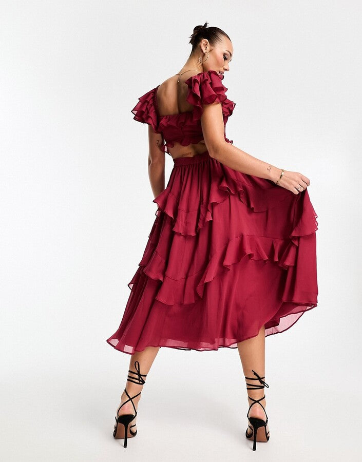Freyna Ruffle Midi Dress