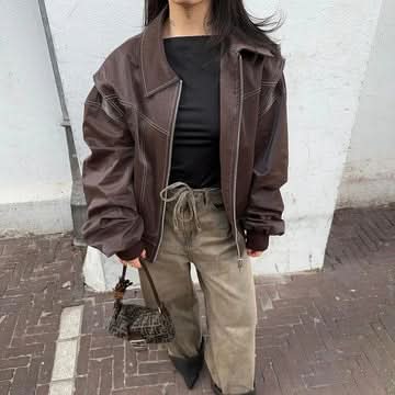 Savannah Brown Leather Jacket