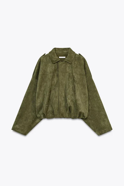 Suede Bomber Jacket