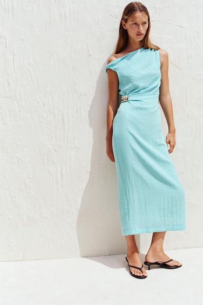 Azure Elegant Maxi Dress