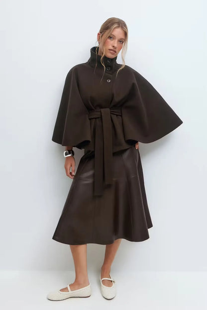 Elsie | Belt Cape Jacket