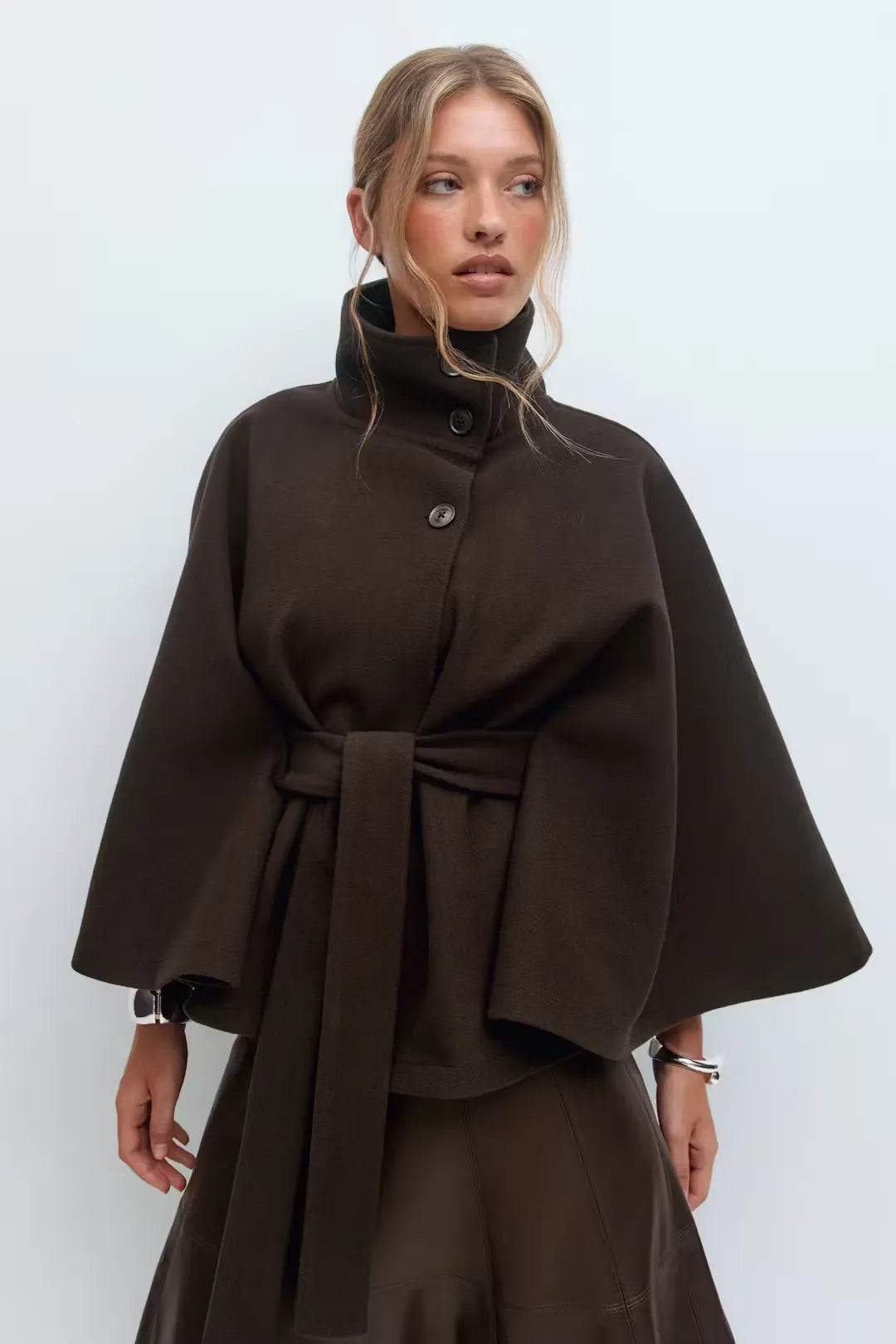Elsie | Belt Cape Jacket
