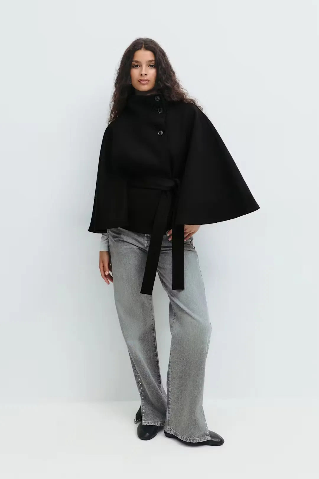 Elsie | Belt Cape Jacket