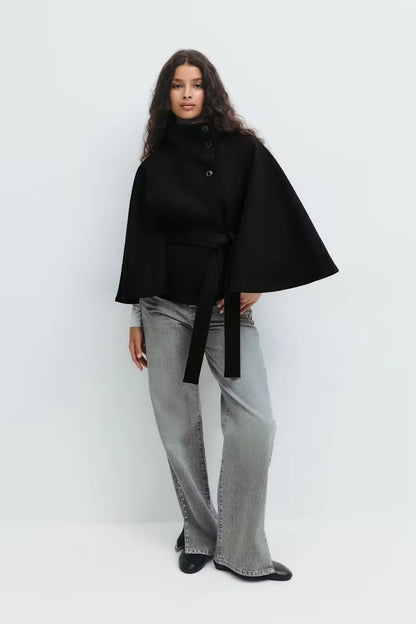 Elsie | Belt Cape Jacket