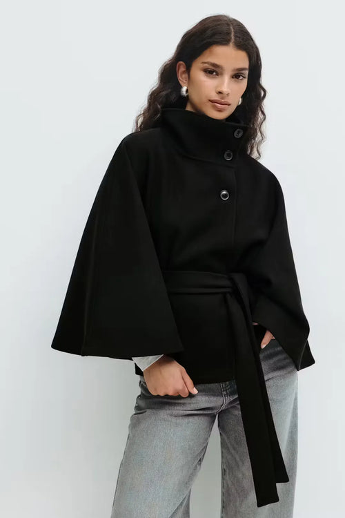 Elsie | Belt Cape Jacket