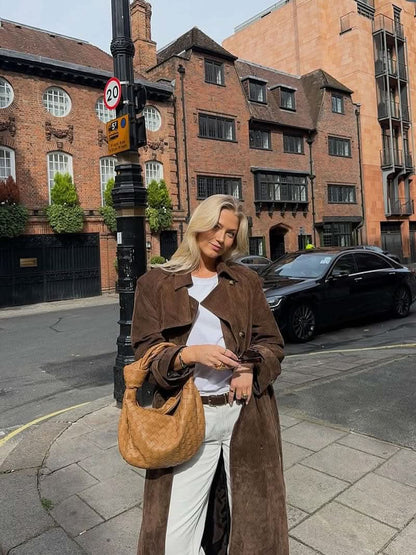 Lara Suede Trenchcoat