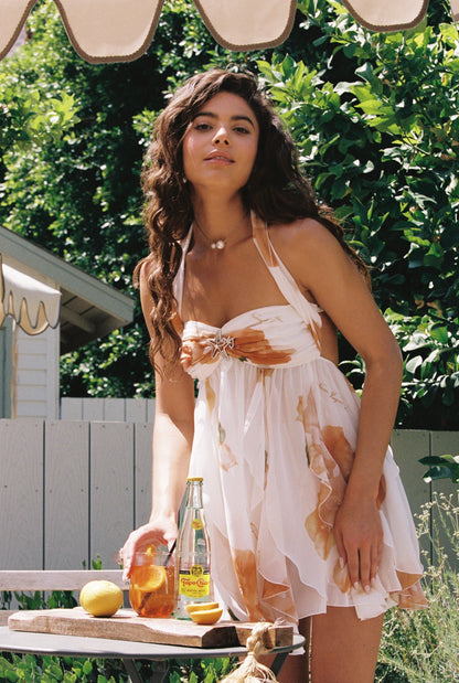 Caterina Floral Halter Dress