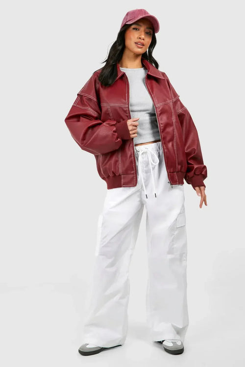 Sammyjane Red Leather Jacket