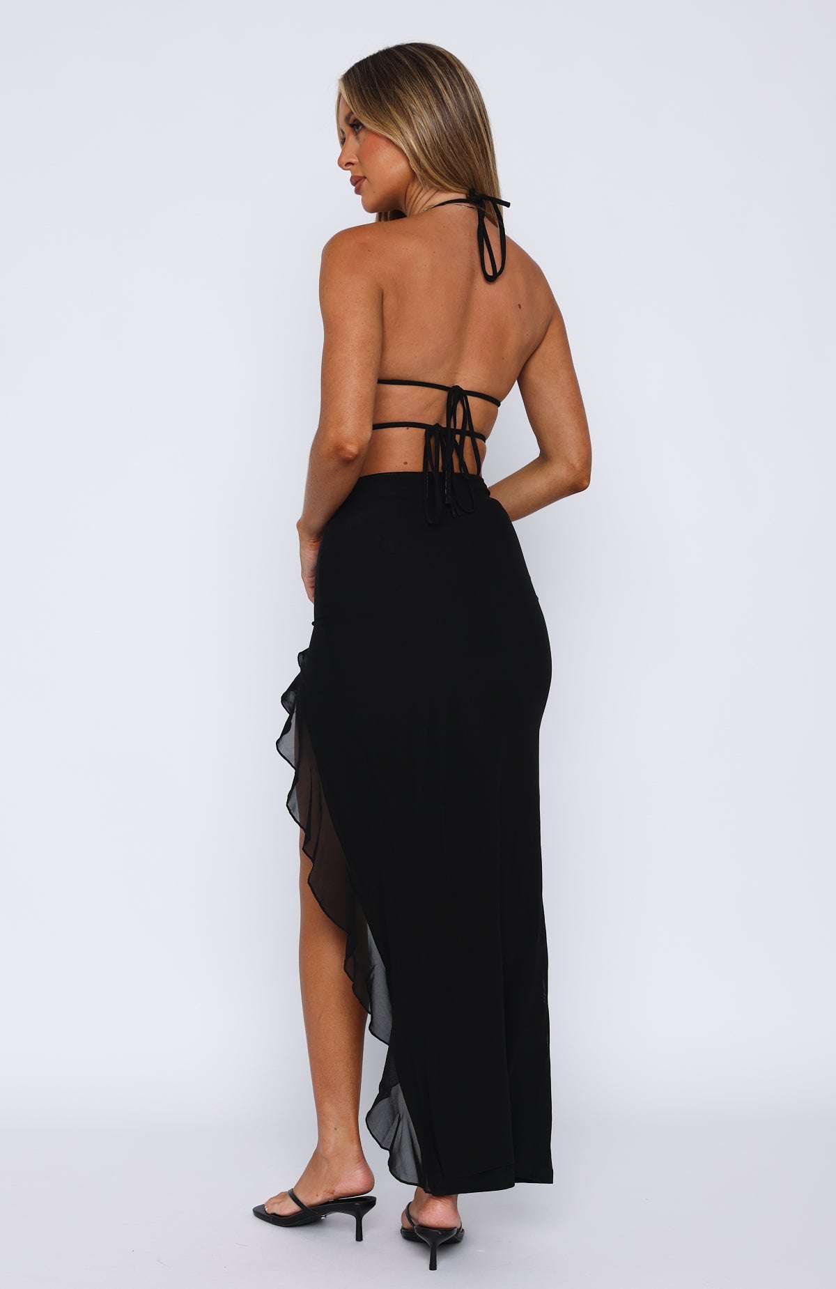 Ella Ruffled Tie Maxi Dress