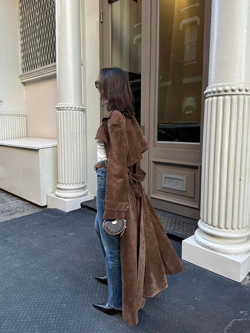 Lara Suede Trenchcoat