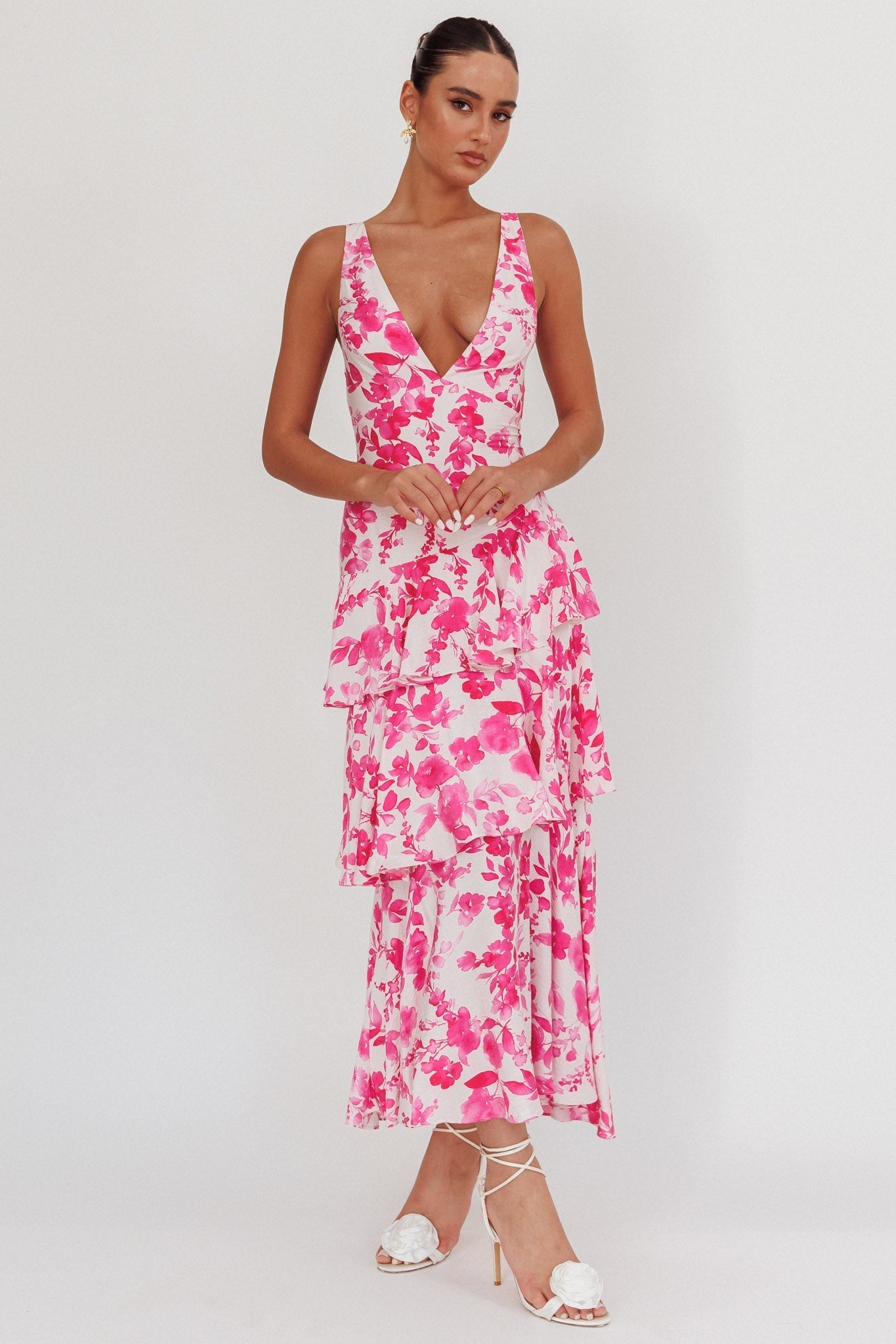 Veda Ruffle Midi Dress